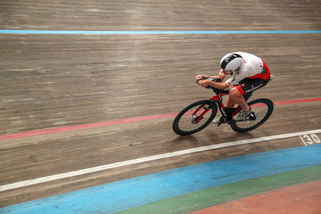 Cameron Wurf testing with gebioMized and Staps in Velodrome Büttgen
